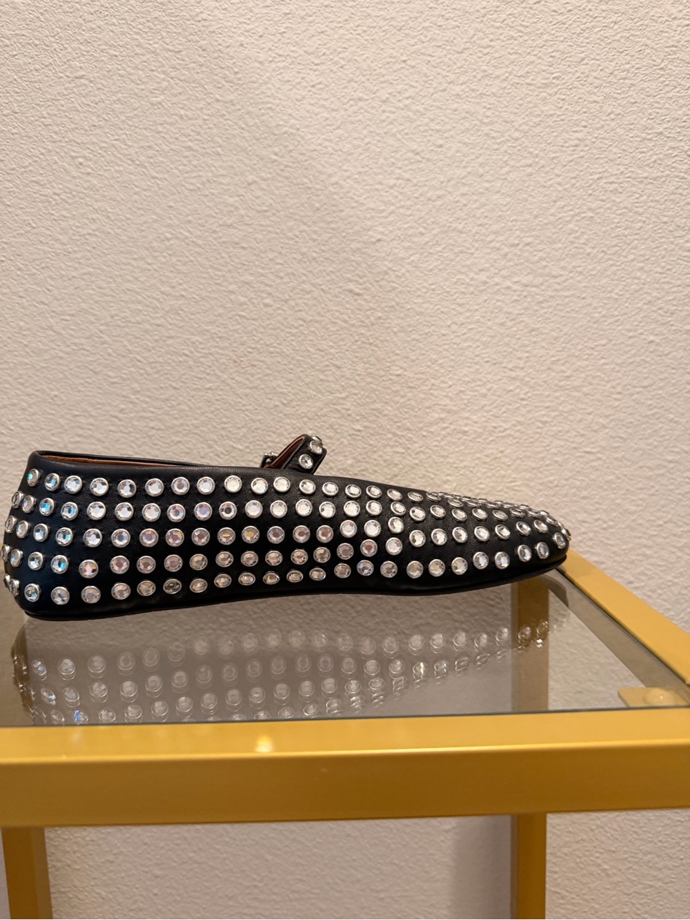 ALAÏA Black Rhinestone Lambskin Ballet Flats, 39 - Picture 7 of 10